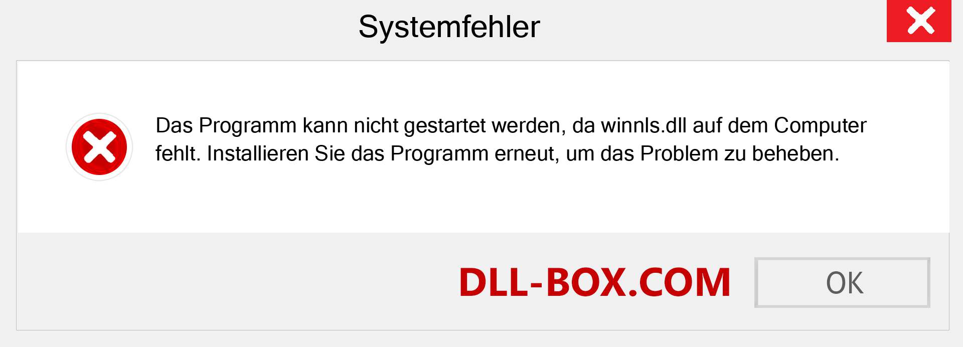 winnls.dll-Datei fehlt?. Download für Windows 7, 8, 10 - Fix winnls dll Missing Error unter Windows, Fotos, Bildern