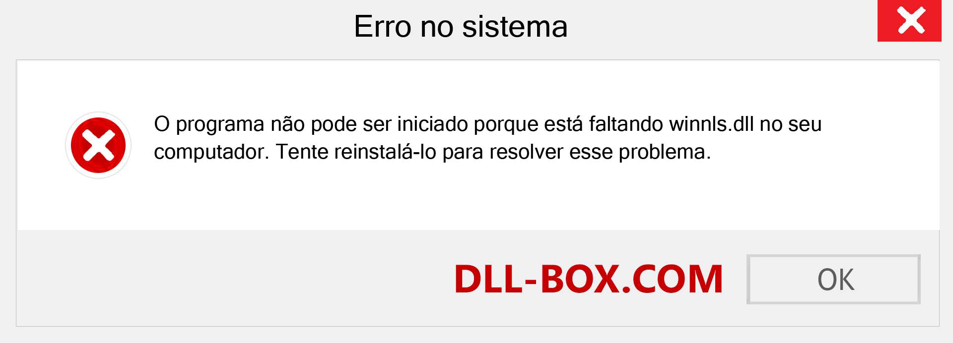 Arquivo winnls.dll ausente ?. Download para Windows 7, 8, 10 - Correção de erro ausente winnls dll no Windows, fotos, imagens